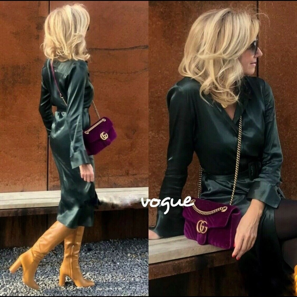 Green Satin Zara Midi Dress